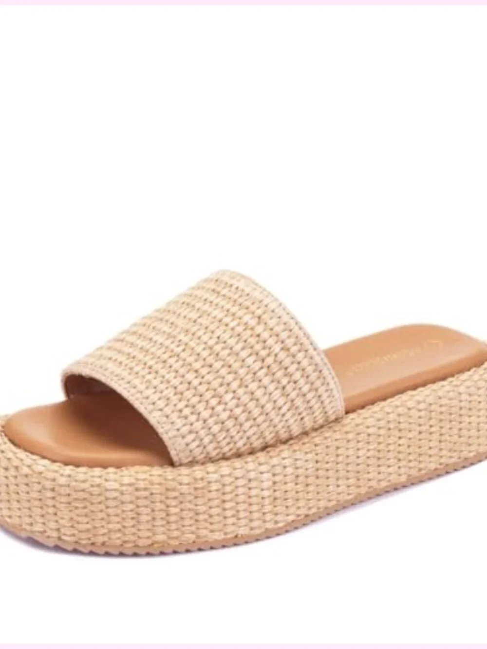 Woven Raffia Espadrille Platform Sandals Slides Flatform Beach Vacation Shoes